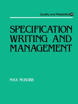 cover image of Specification Writing and Management